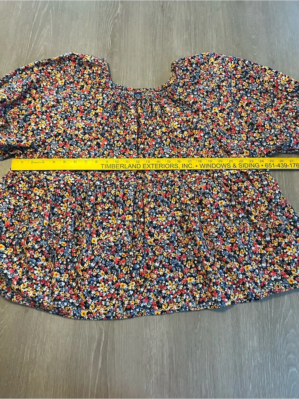 Old Navy Floral Puff Sleeve Babydoll Blouse Size XXL 100% Cotton Top Cottagecore